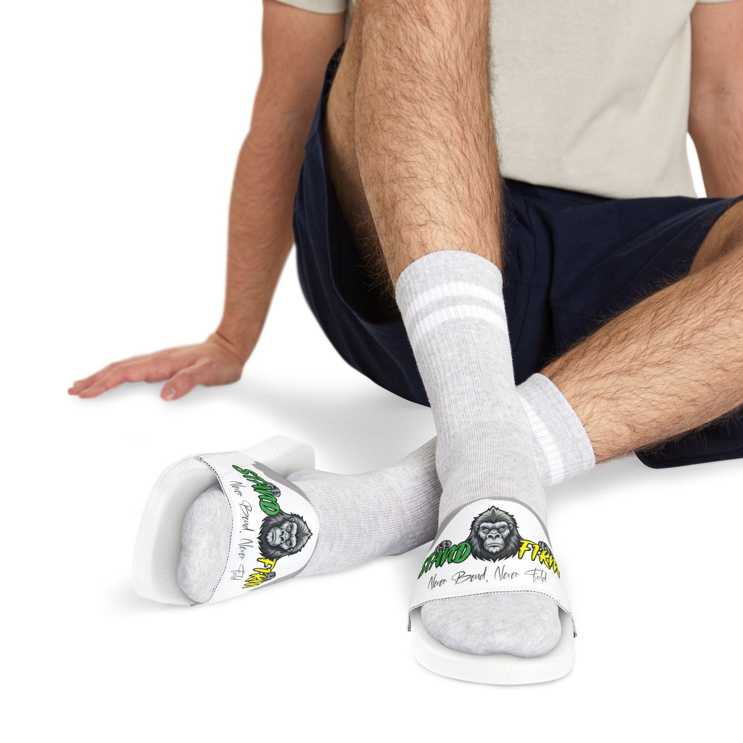 Men's Removable-Strap Graphic Sandals - Funky Gorilla Design