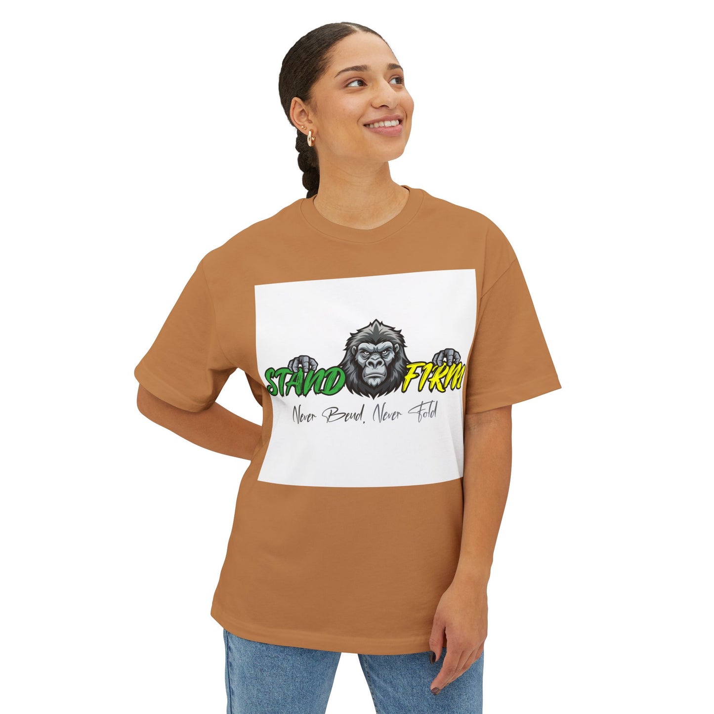 Unisex Oversized Boxy Tee - Be Strong and Courageous