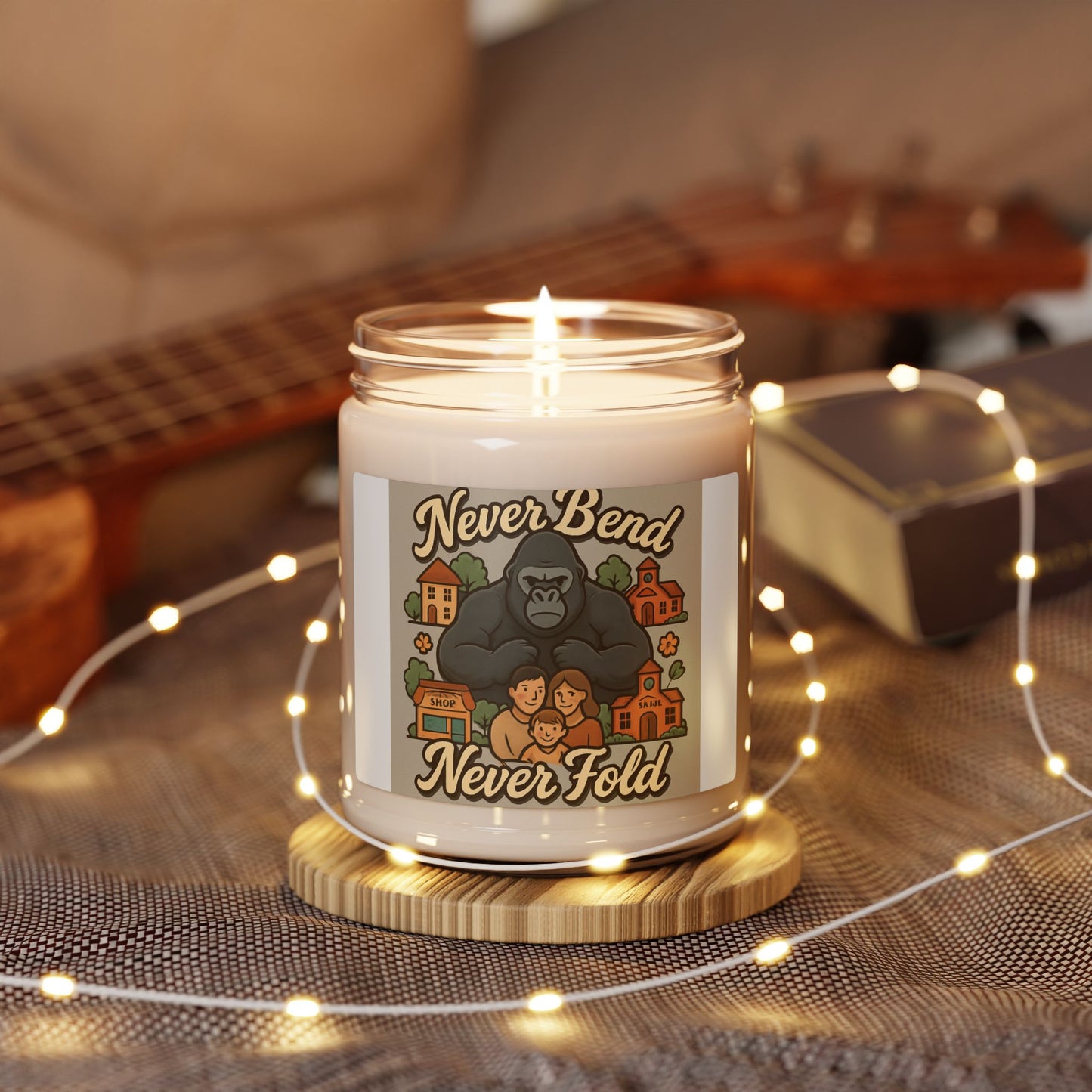 Soy Candle — "Never Bend Never Fold" Gorilla Scented Candle, 9oz