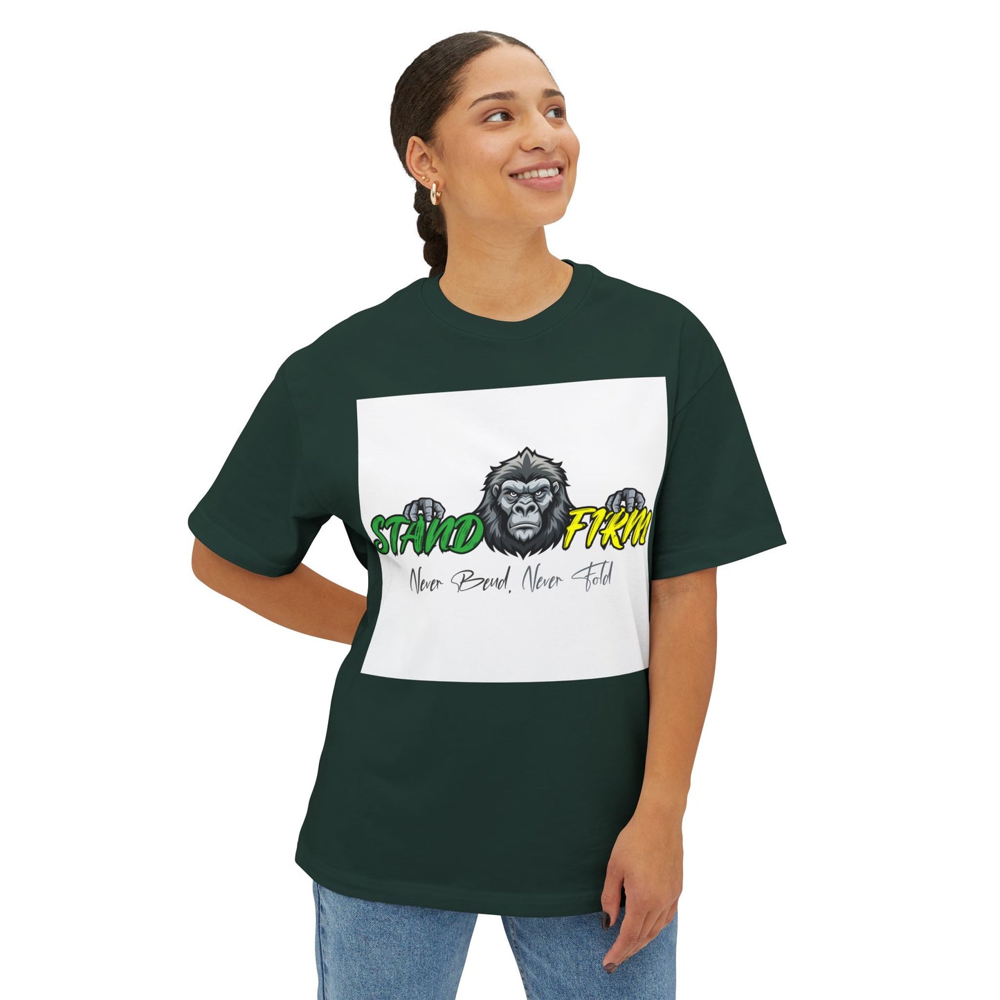 Unisex Oversized Boxy Tee - Be Strong and Courageous