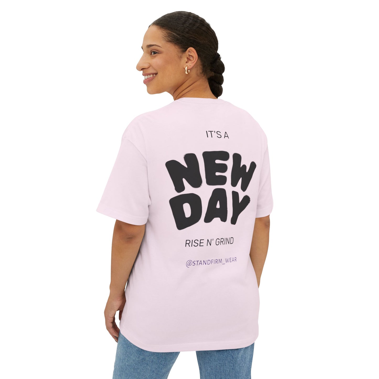 Unisex Oversized Boxy Tee - Be Strong and Courageous