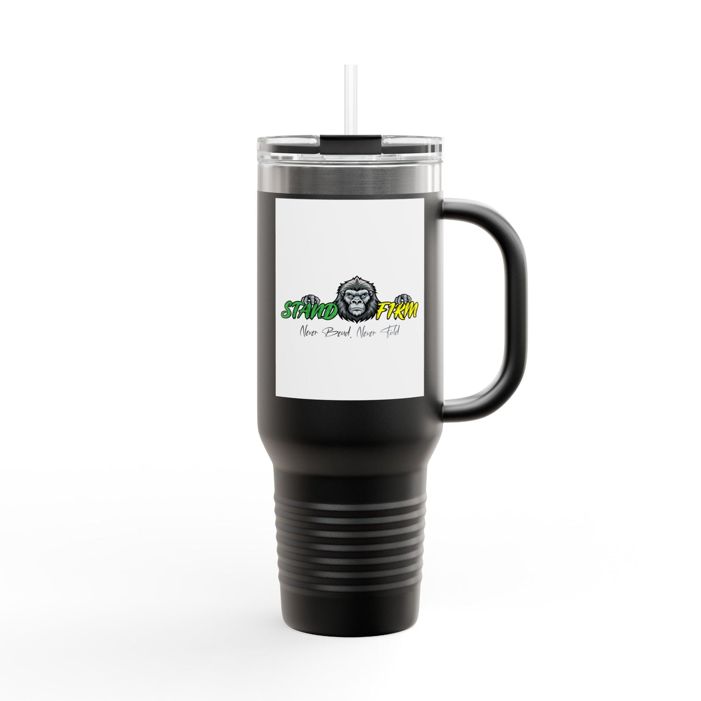 Motivational Travel Mug, NEVER GIVE UP, 40oz Insulated