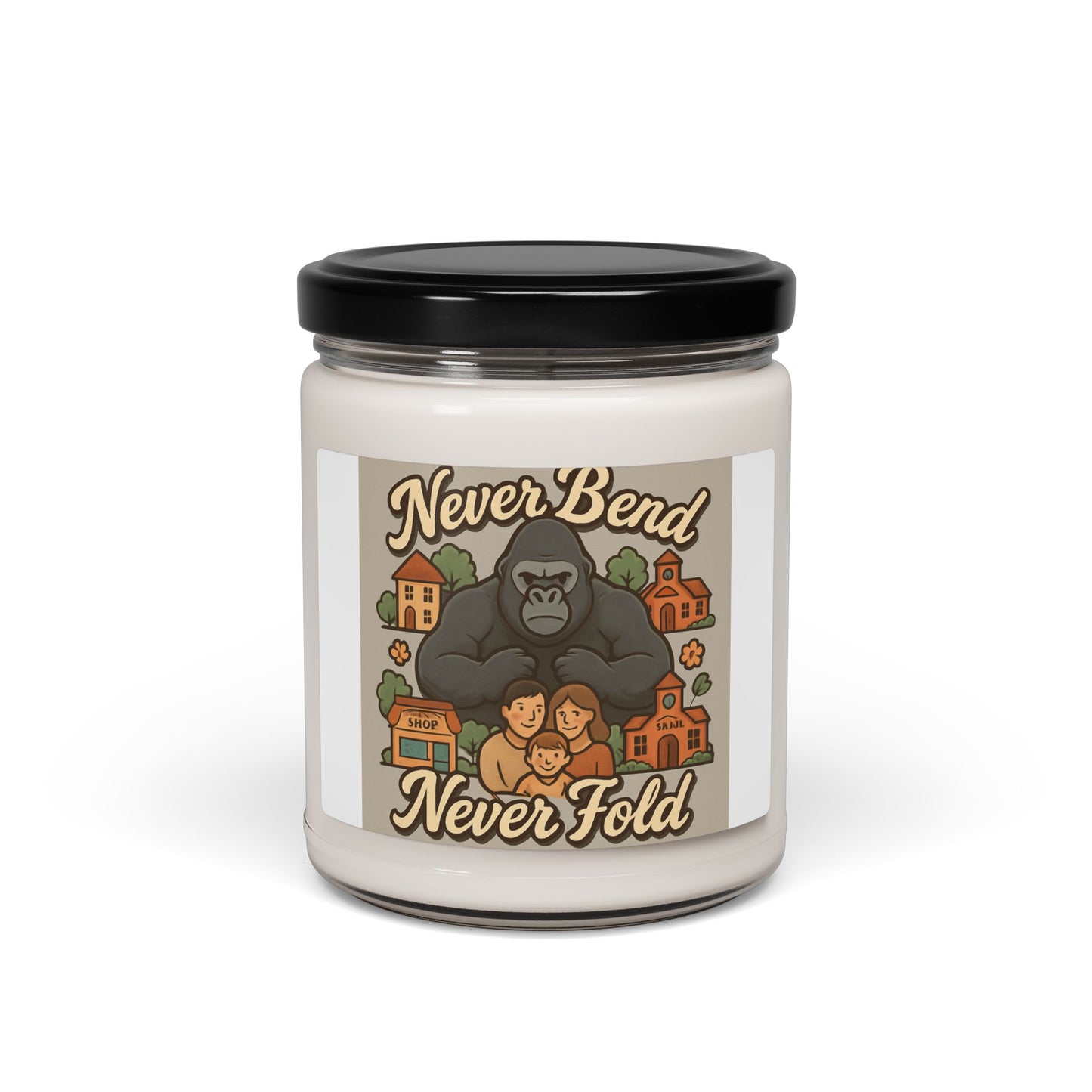 Soy Candle — "Never Bend Never Fold" Gorilla Scented Candle, 9oz