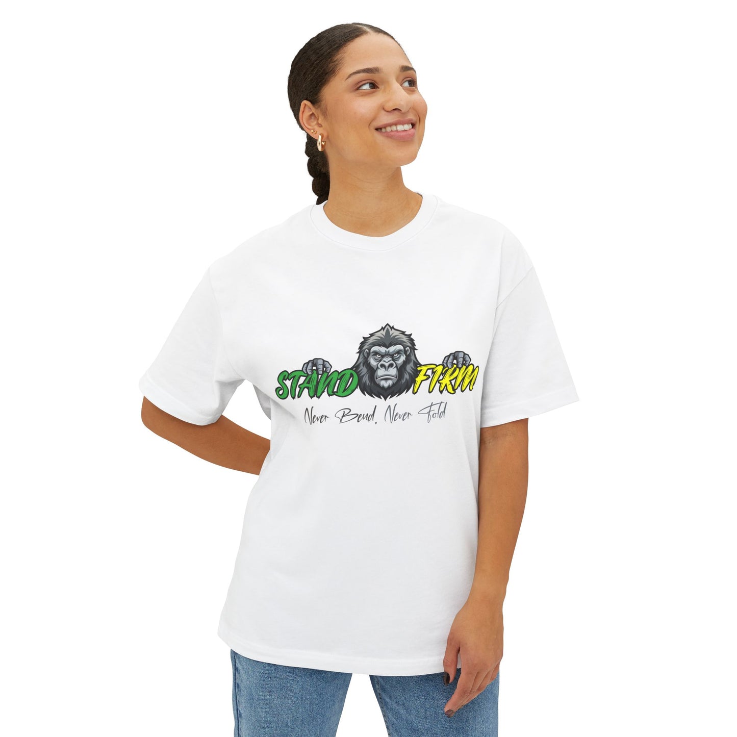 Unisex Oversized Boxy Tee - Be Strong and Courageous