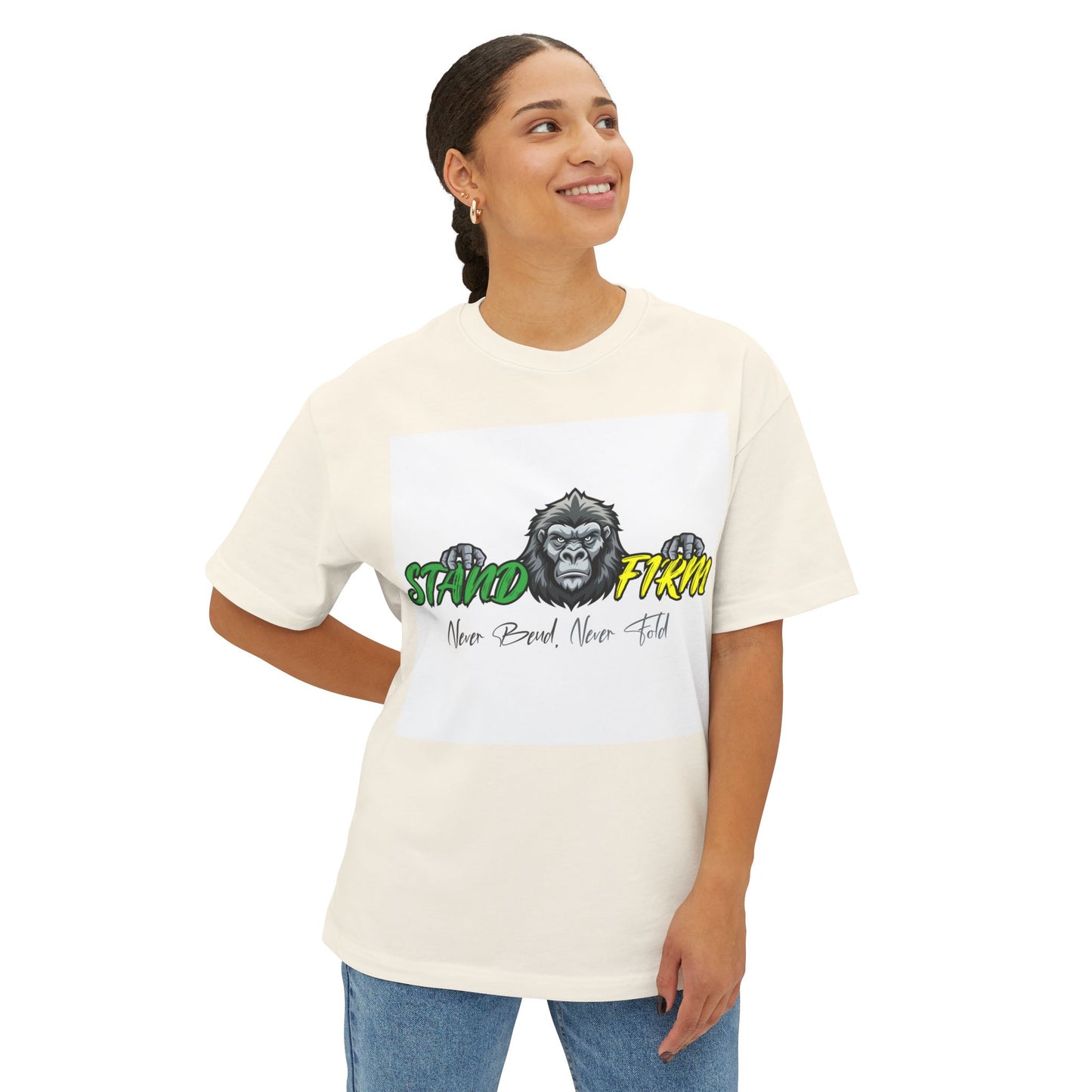 Unisex Oversized Boxy Tee - Be Strong and Courageous