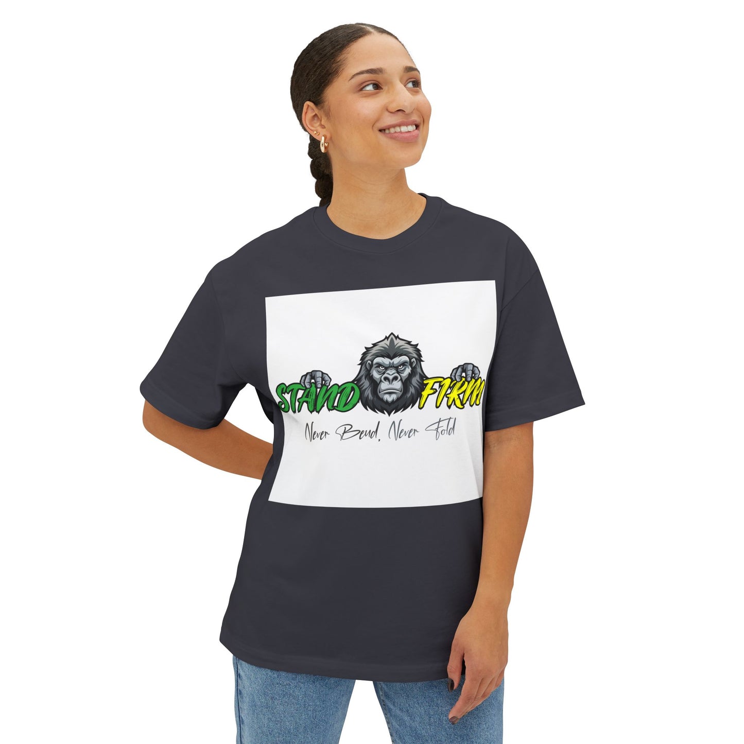 Unisex Oversized Boxy Tee - Be Strong and Courageous