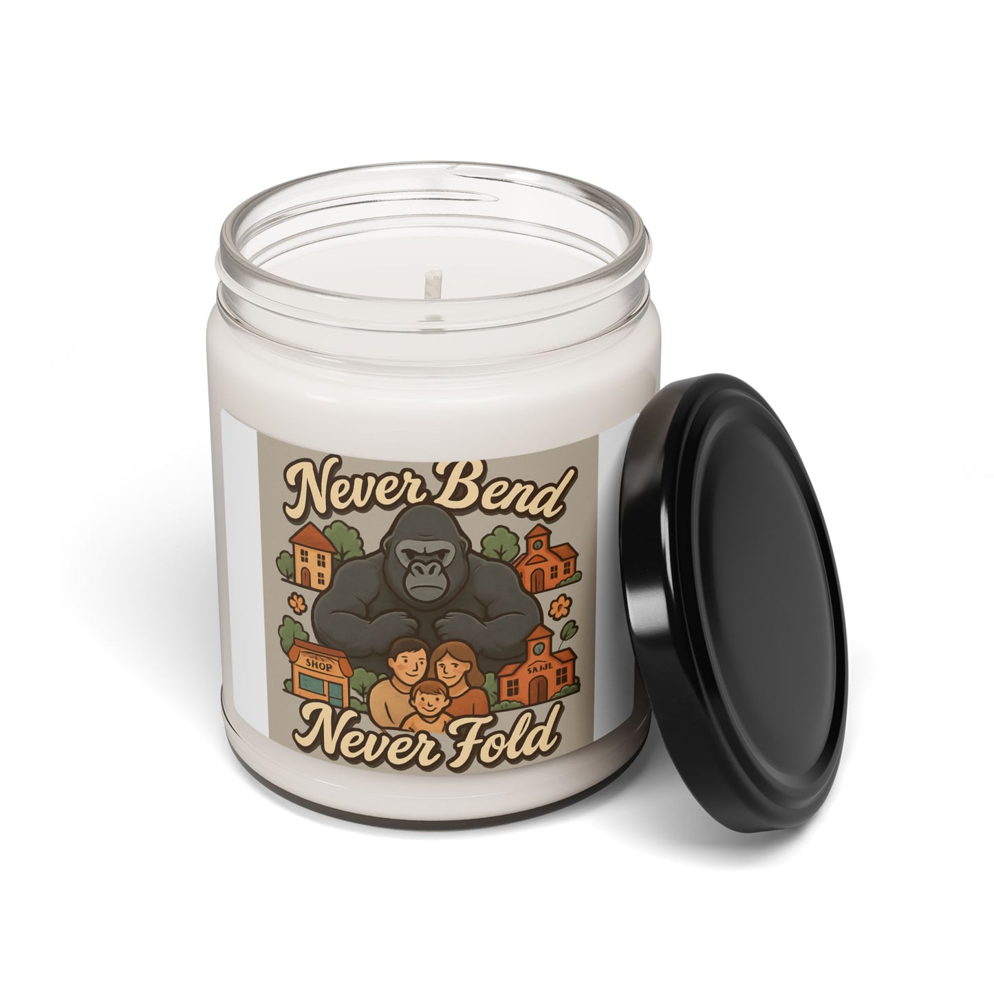 Soy Candle — "Never Bend Never Fold" Gorilla Scented Candle, 9oz