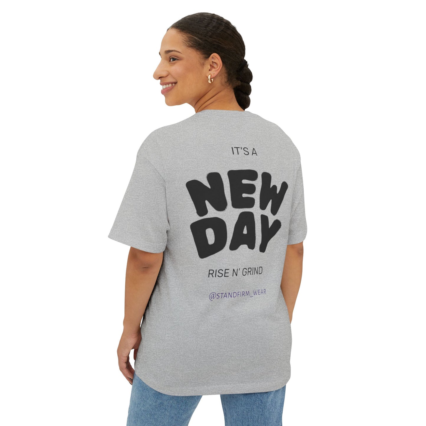 Unisex Oversized Boxy Tee - Be Strong and Courageous
