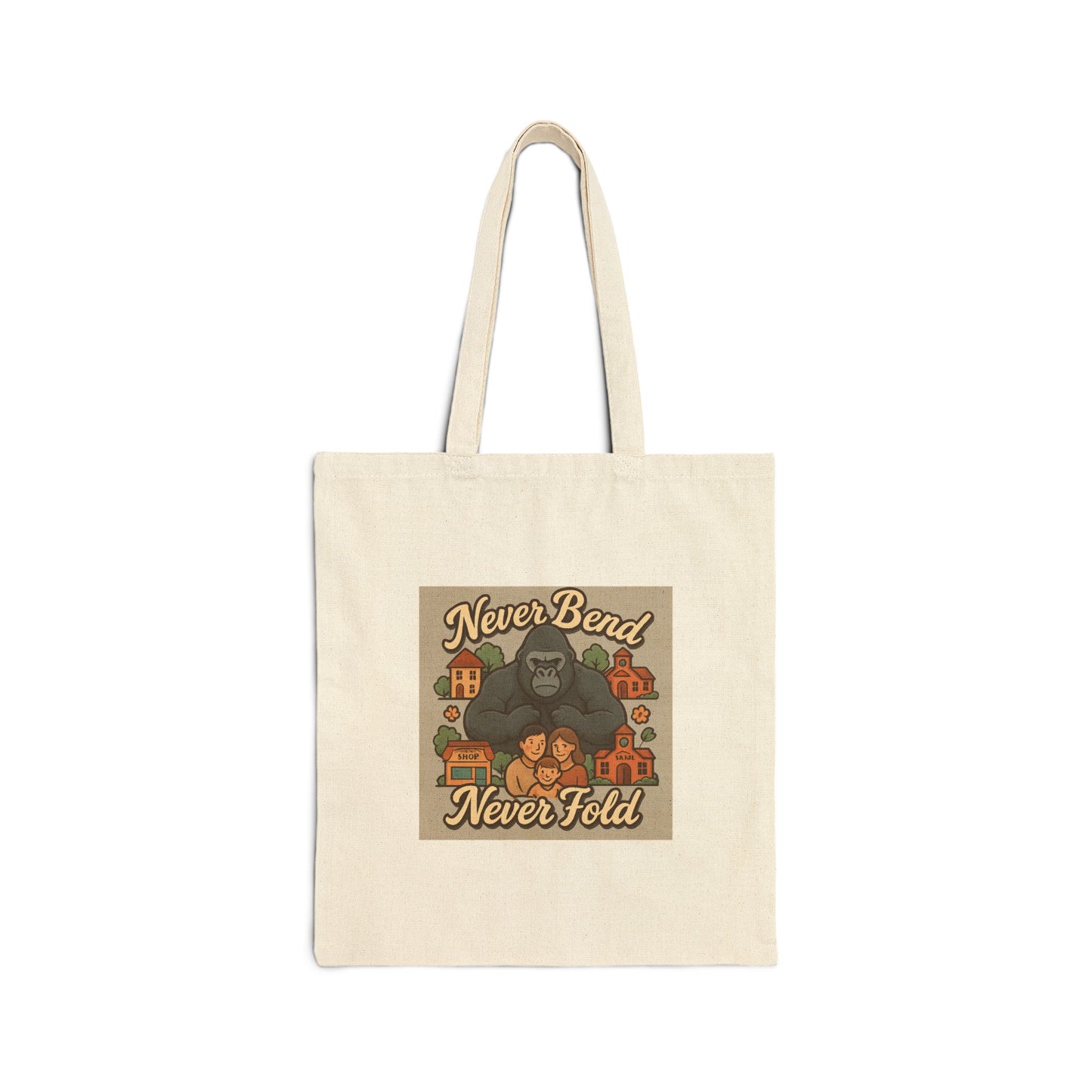 Never Bend Never Fold Tote Bag — Vintage Gorilla Canvas Grocery Tote