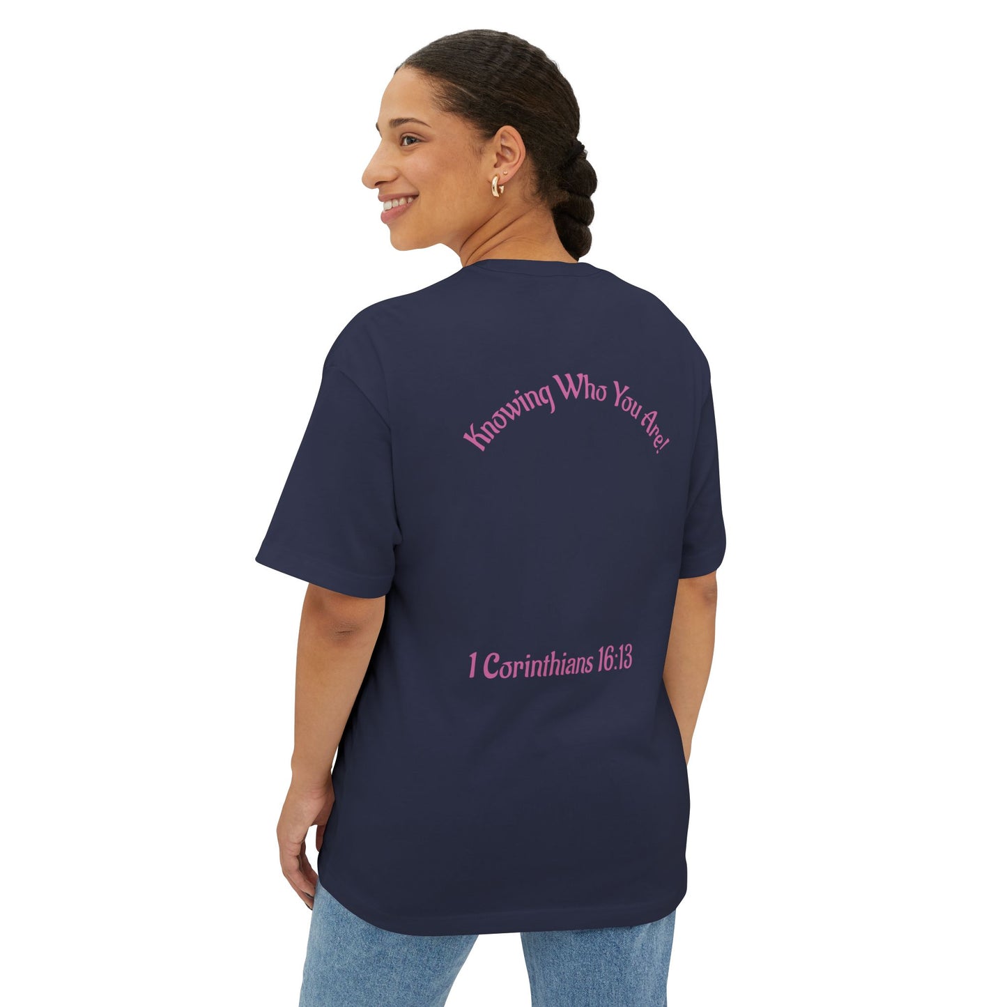 Unisex Oversized Boxy Tee - Be Strong and Courageous