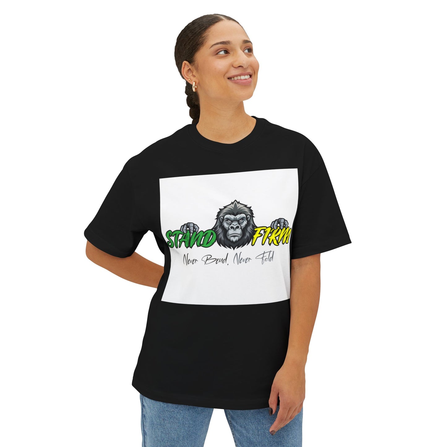 Unisex Oversized Boxy Tee - Be Strong and Courageous