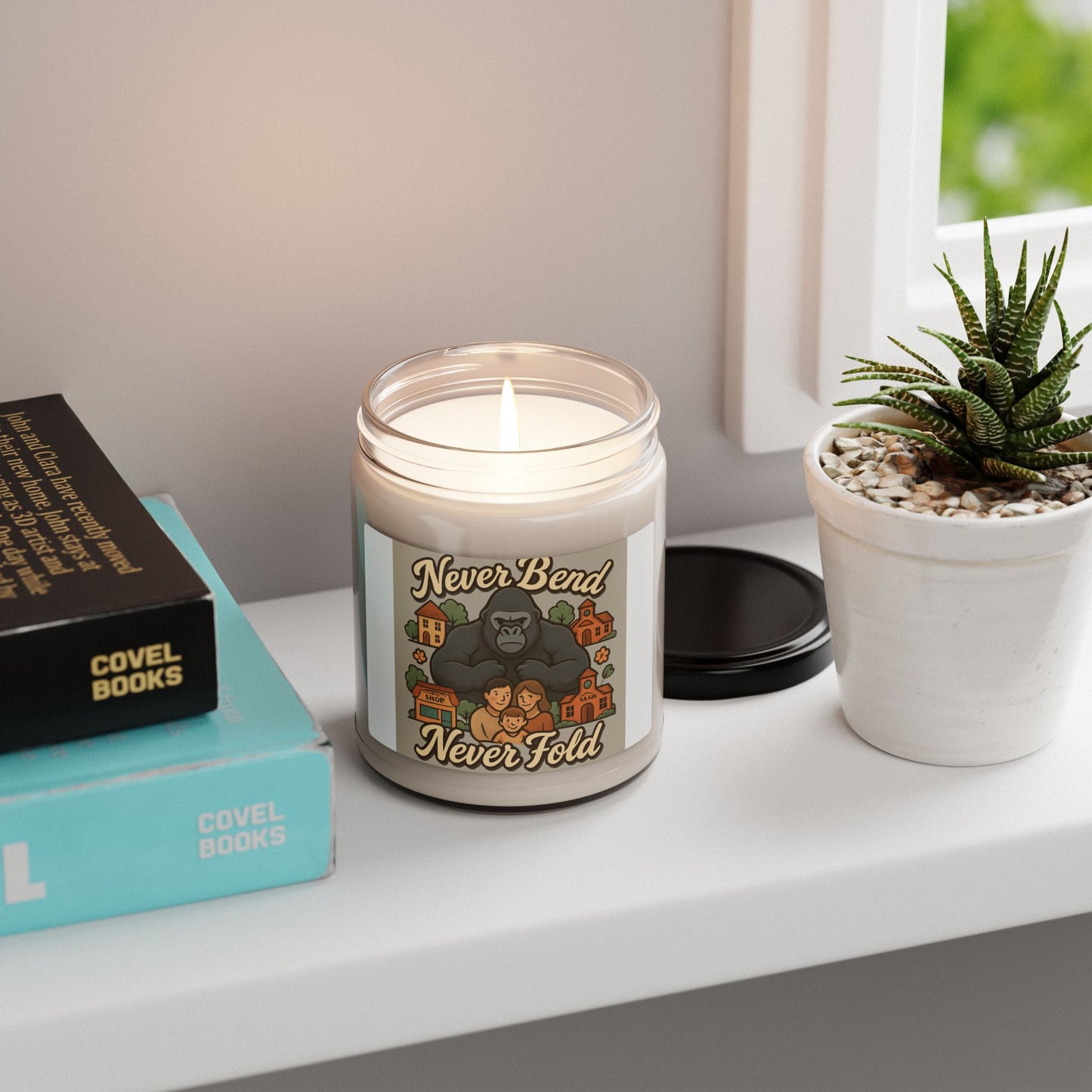 Soy Candle — "Never Bend Never Fold" Gorilla Scented Candle, 9oz