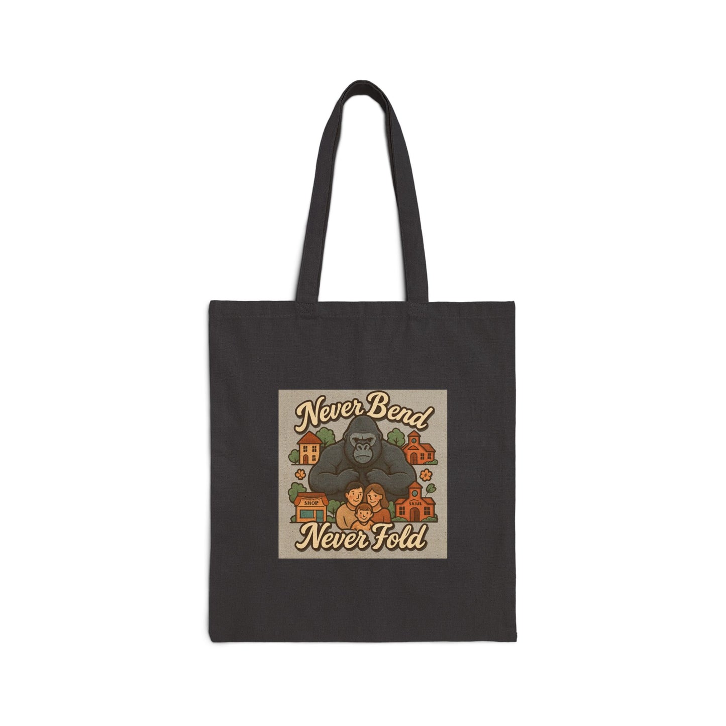 Never Bend Never Fold Tote Bag — Vintage Gorilla Canvas Grocery Tote