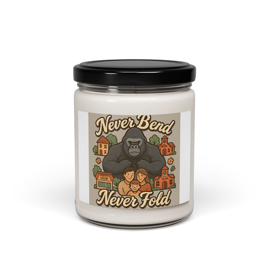 Soy Candle — "Never Bend Never Fold" Gorilla Scented Candle, 9oz