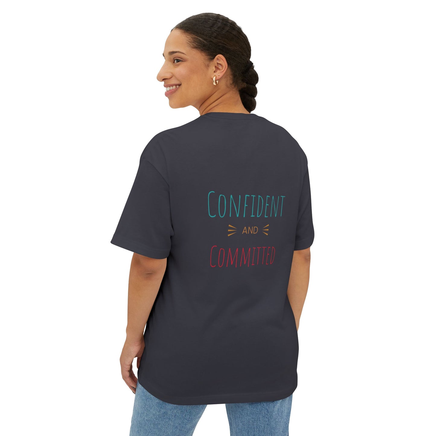 Unisex Oversized Boxy Tee - Be Strong and Courageous