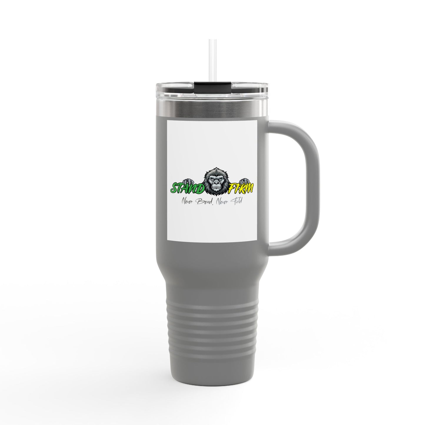 Motivational Travel Mug, NEVER GIVE UP, 40oz Insulated