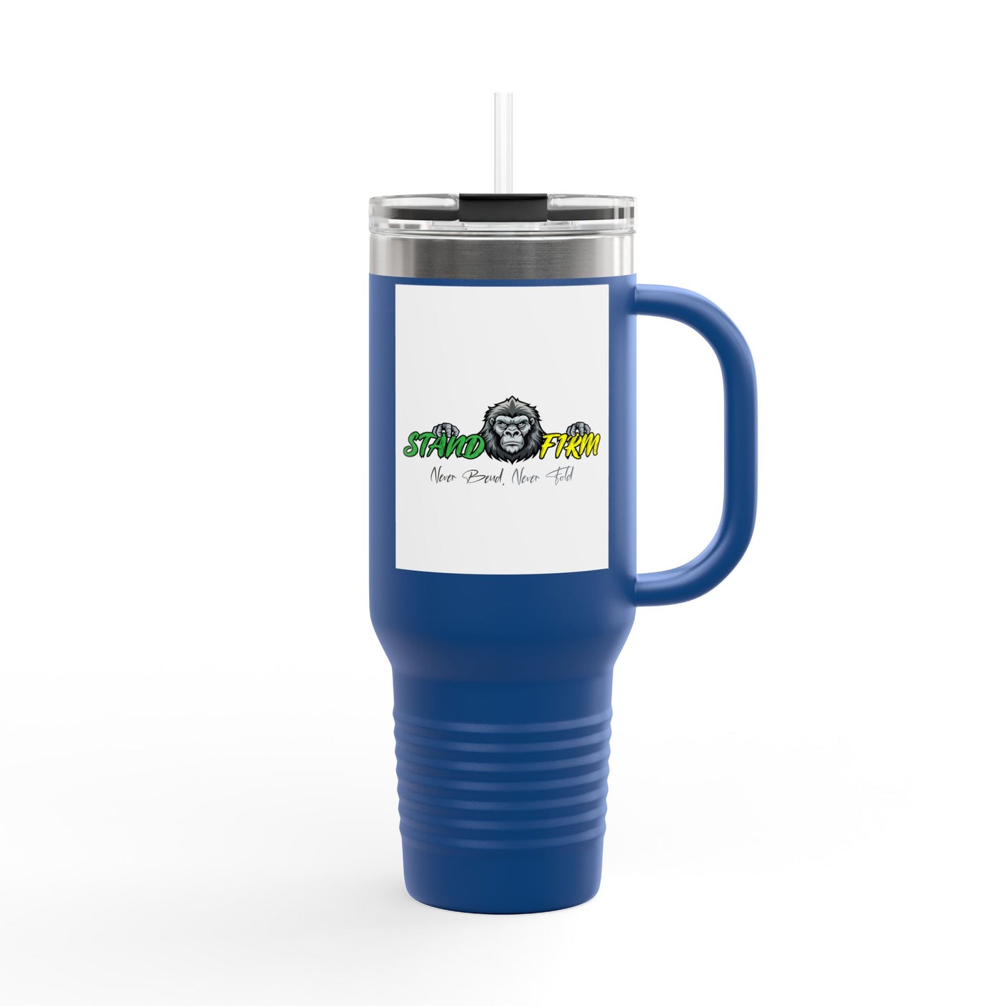 Motivational Travel Mug, NEVER GIVE UP, 40oz Insulated