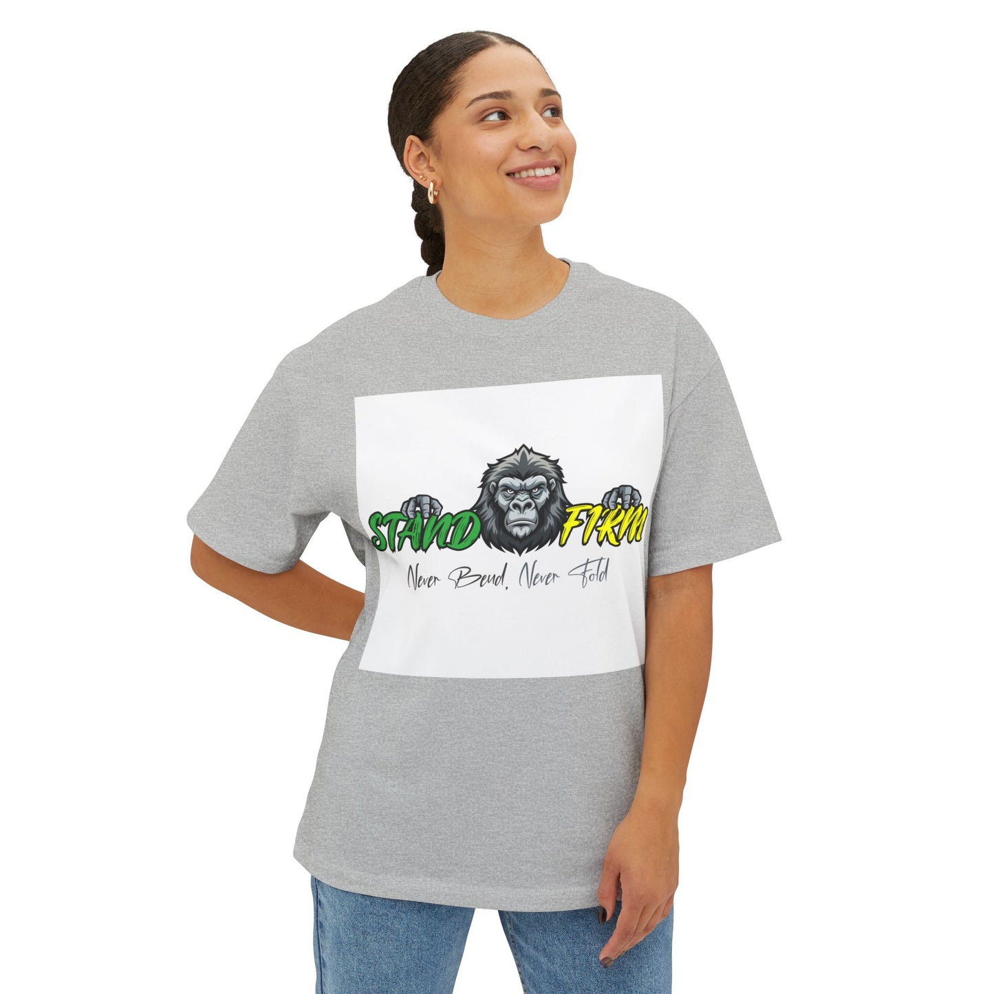 Unisex Oversized Boxy Tee - Be Strong and Courageous