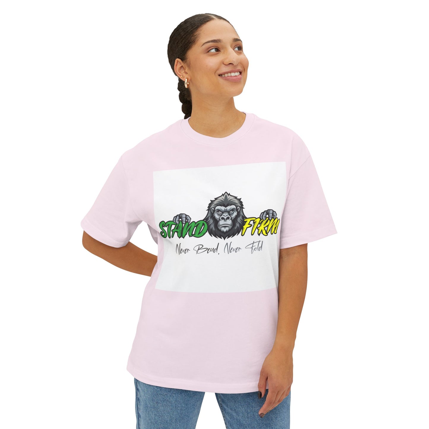 Unisex Oversized Boxy Tee - Be Strong and Courageous