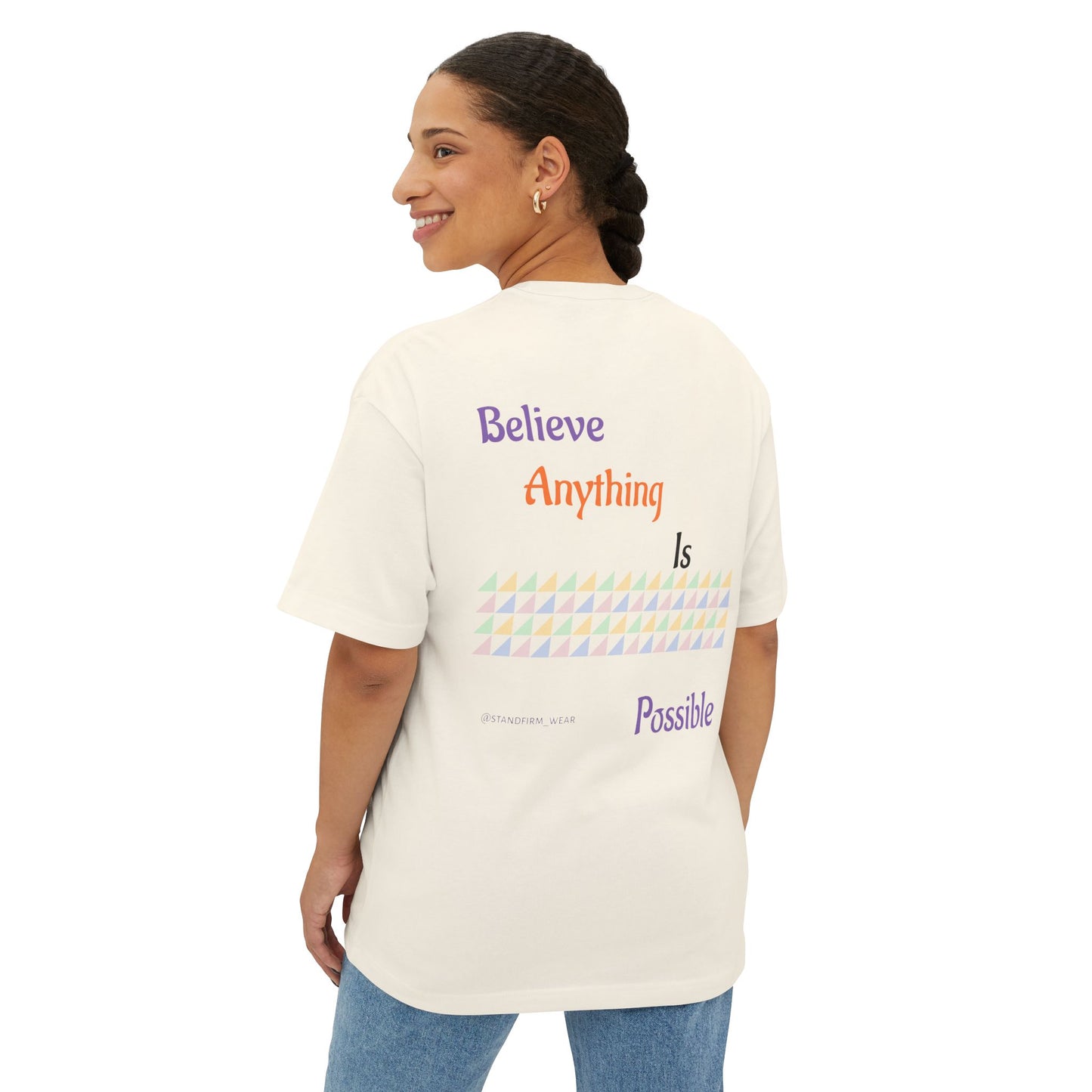 Unisex Oversized Boxy Tee - Be Strong and Courageous