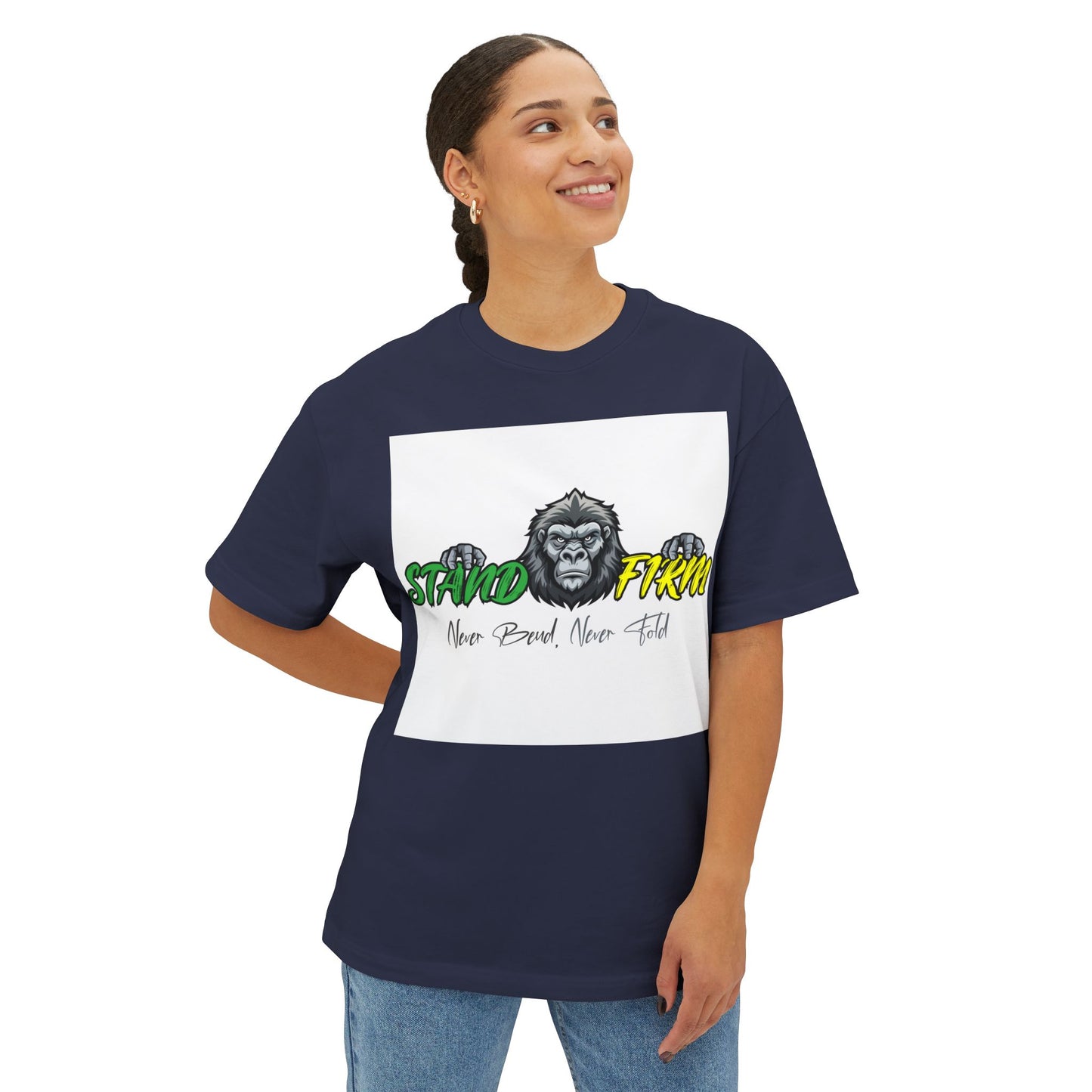 Unisex Oversized Boxy Tee - Be Strong and Courageous