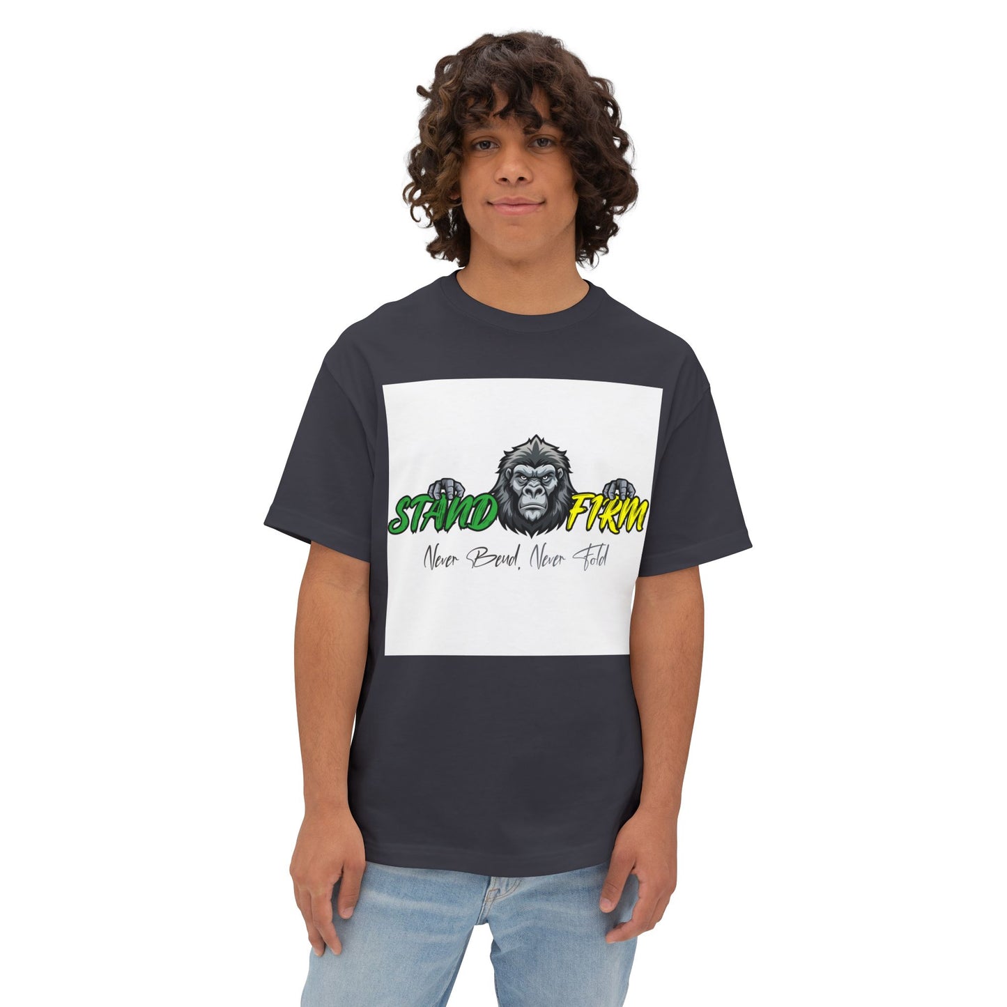Unisex Oversized Boxy Tee - Be Strong and Courageous